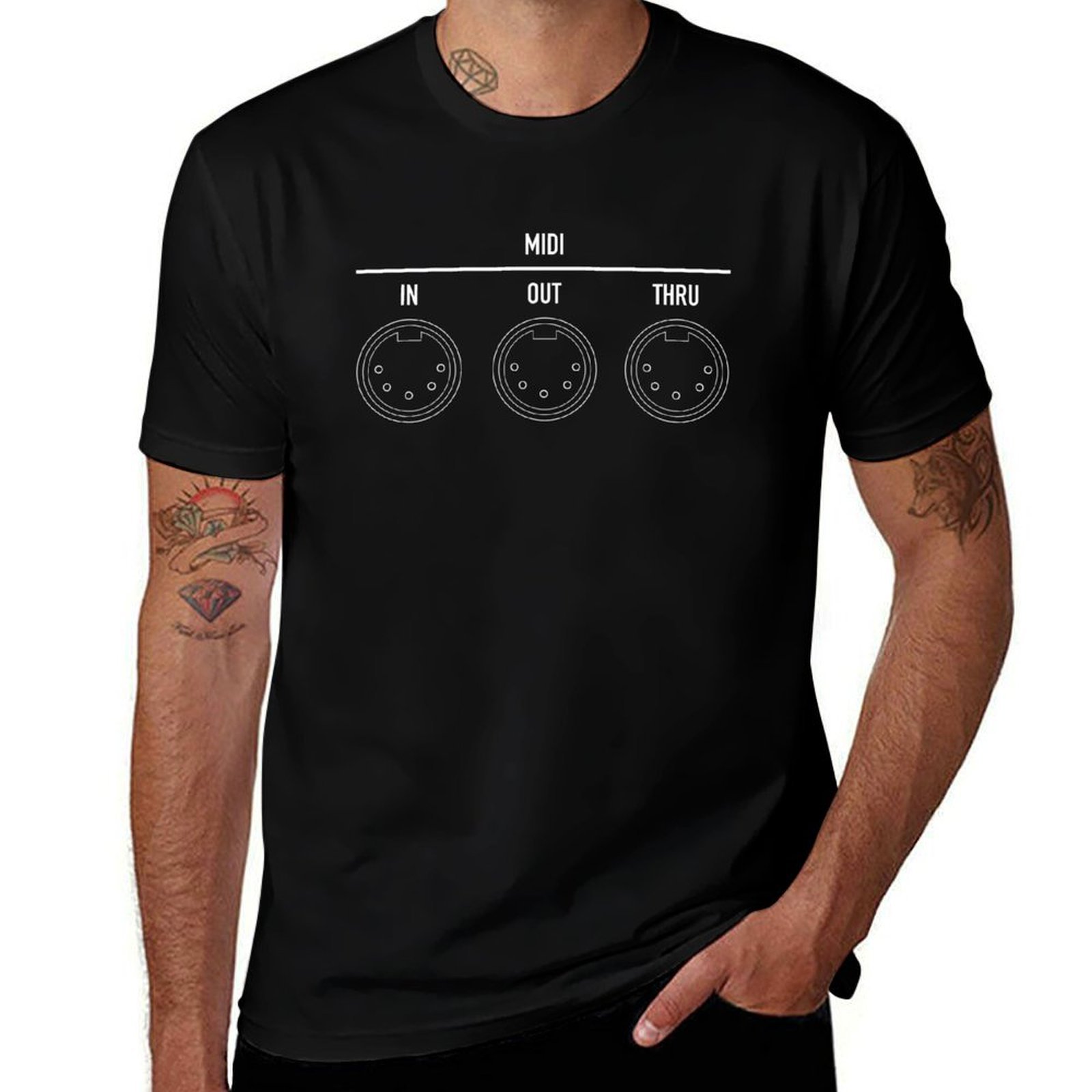 Musical Instrument Digital Interface (Midi) - Camiseta Blanca Deportiva Casual de Secado