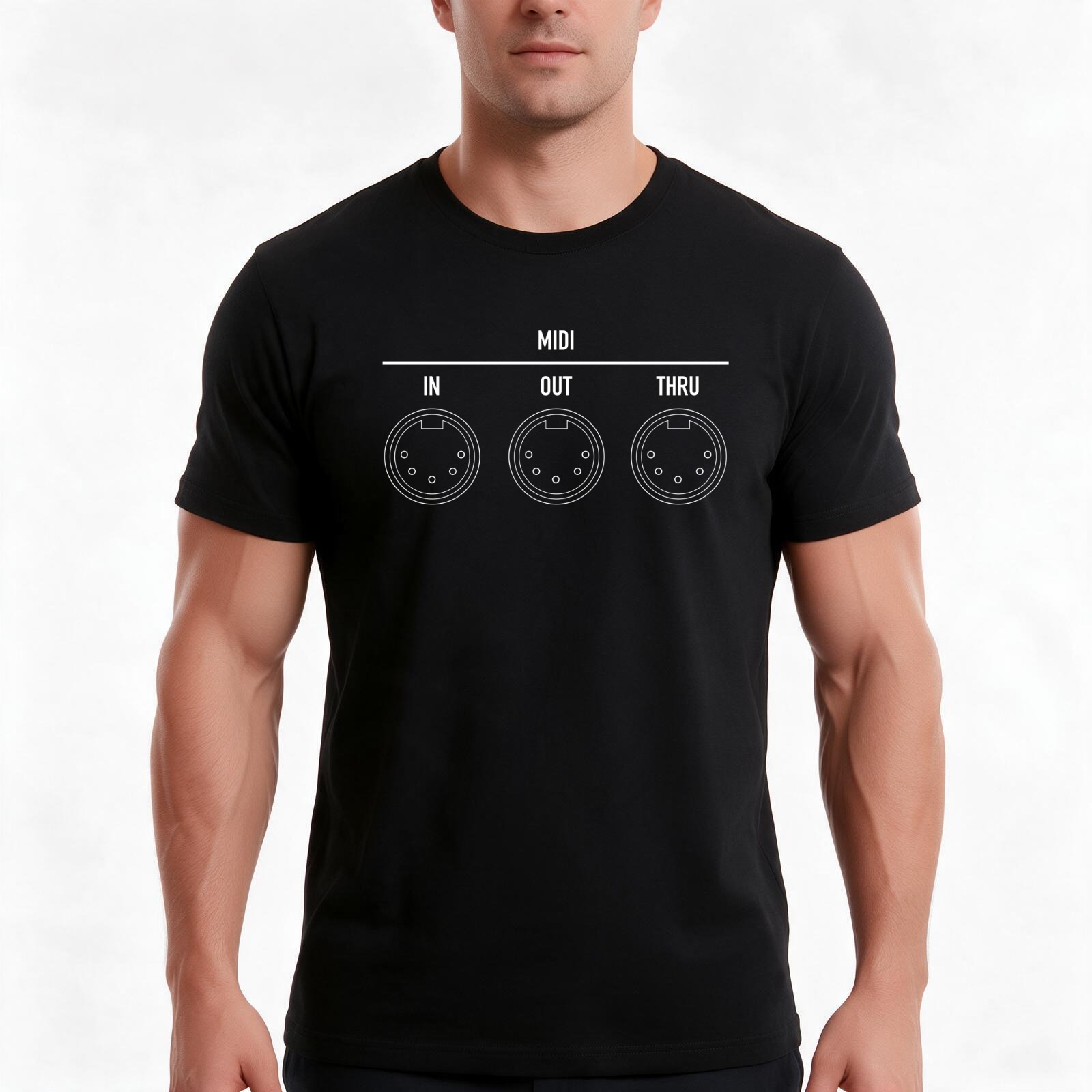 Musical Instrument Digital Interface (Midi) - Camiseta blanca con motivos de instrumentos