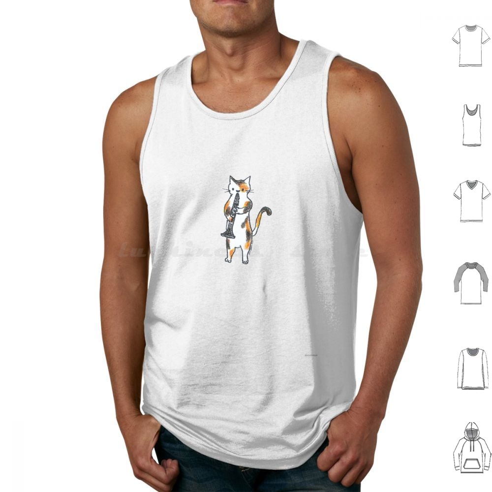 Musical Instrument Jazz - Meowtet: Camisetas sin mangas Clar, con