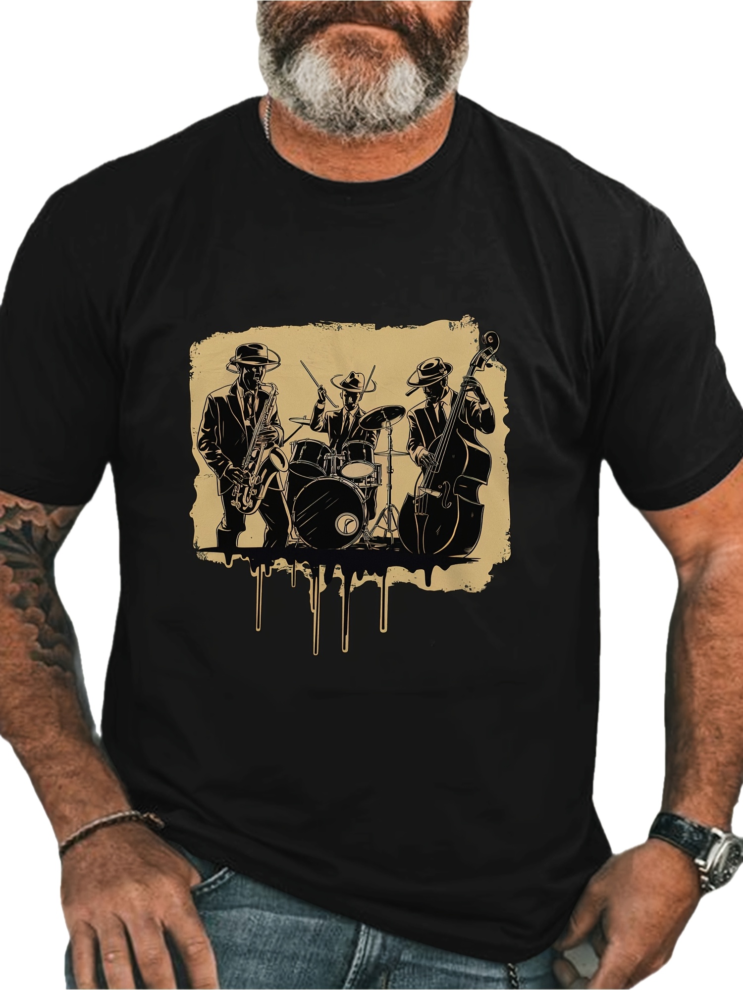 Musical Instrument Jazz - Camiseta Vintage de Banda de Jazz