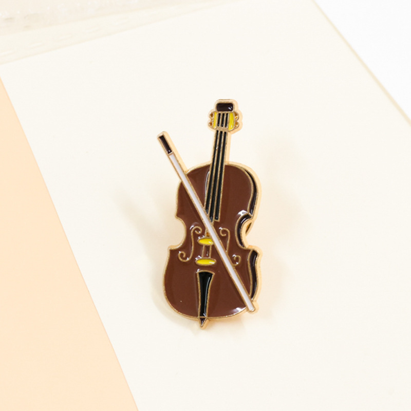 Musical Instruments Cartoon - Pin de esmalte de Violín de