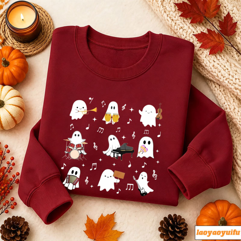 Sudadera de manga larga con di - Musical Instruments Cartoon reseña y precio