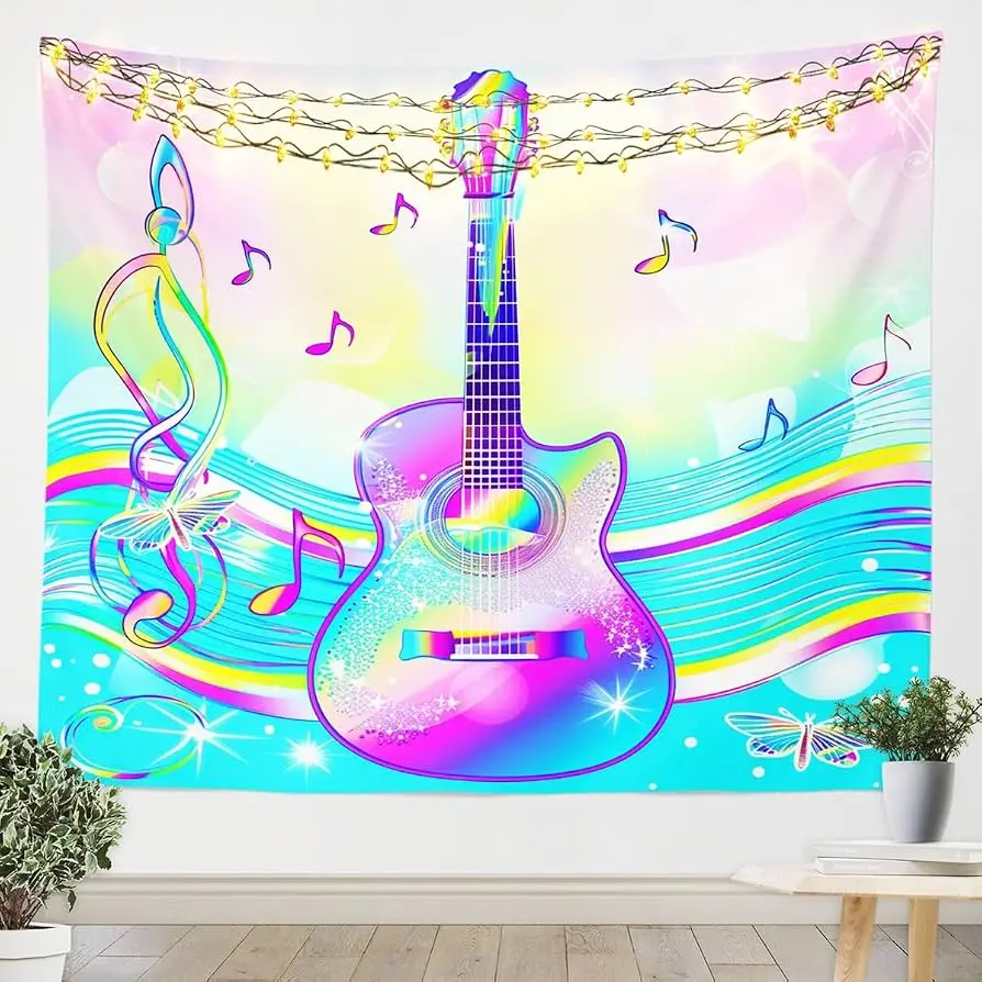 Tapiz de guitarra, instrumento - Musical Instruments Cartoon reseña y precio