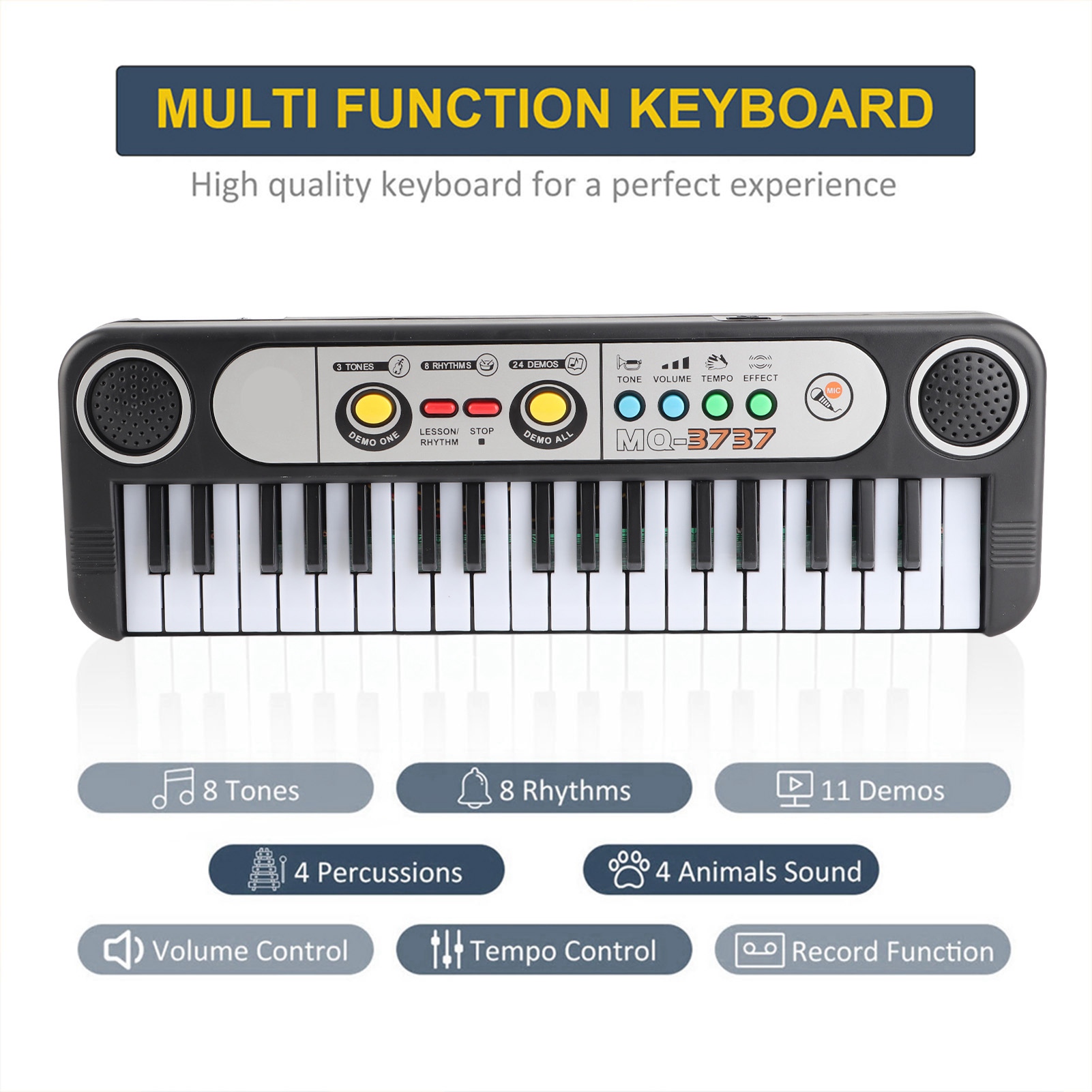 Piano Digital Eléctrico de 37  - Musical Instrument Gif reseña y precio