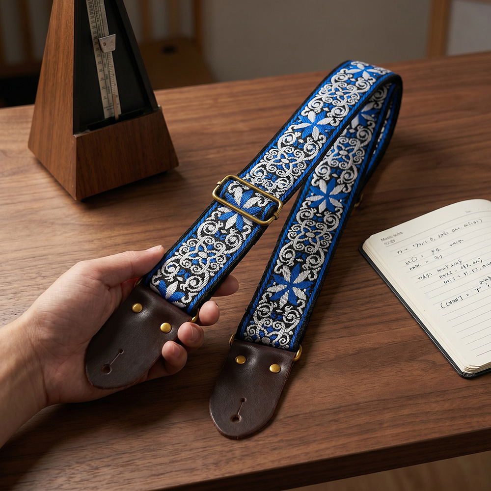 Correa de guitarra bordada con - Musical Instrument In English reseña y precio