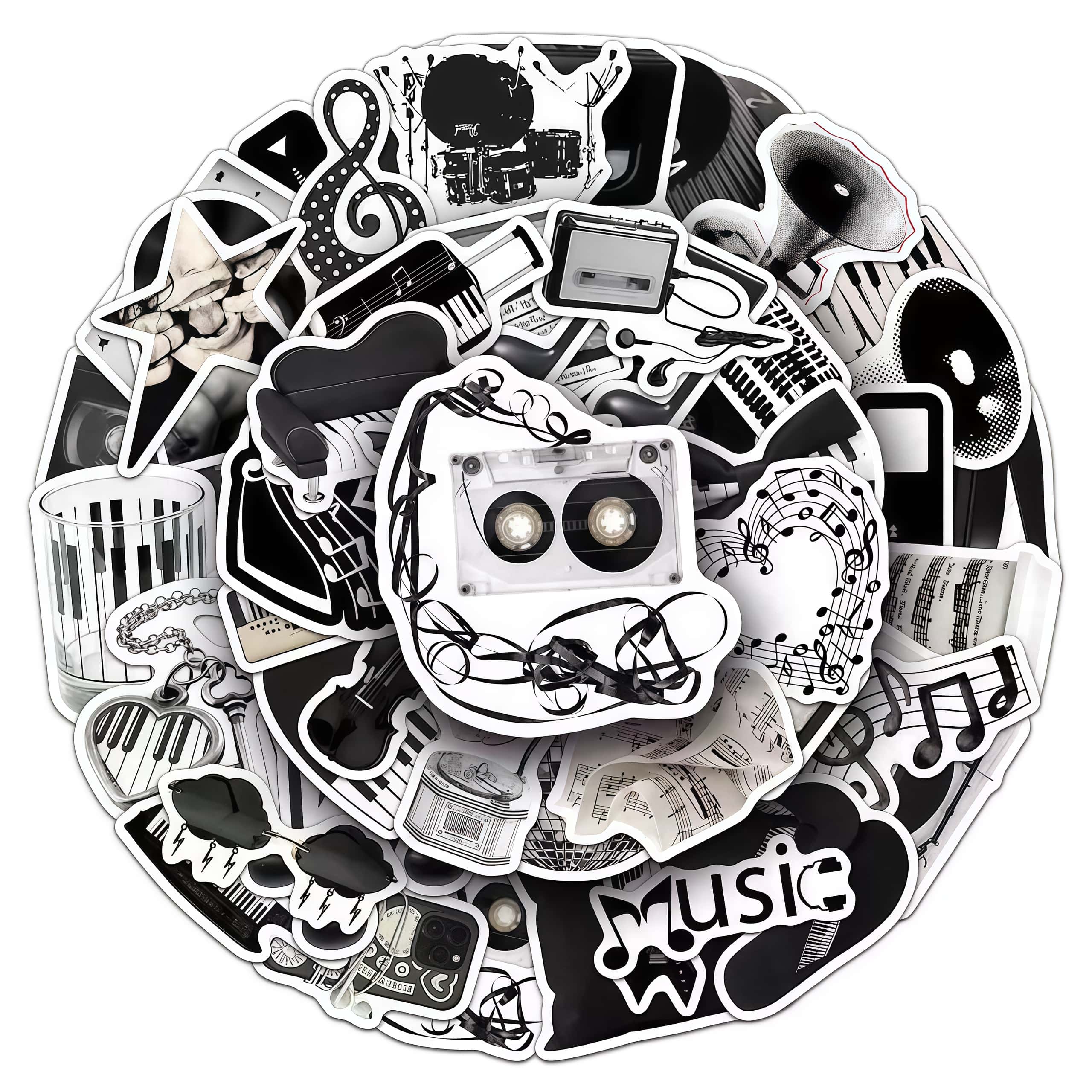 50 pegatinas de instrumentos m - Musical Instrument Gif reseña y precio