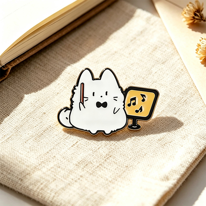 Lindos Pins de Gato Blanco con - Musical Instruments Cartoon reseña y precio