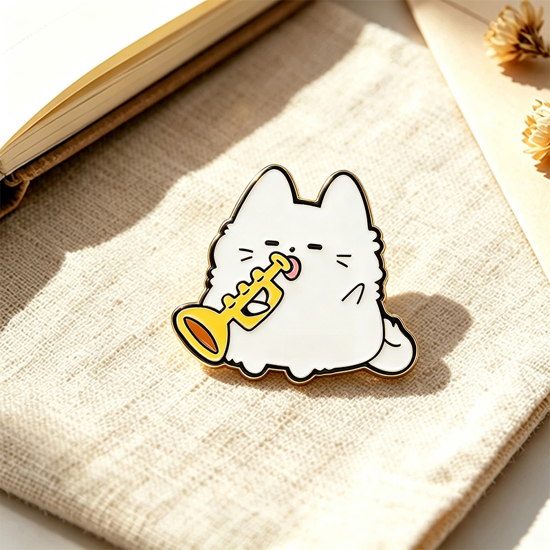 Lindos Pins de Gato Blanco con - Musical Instruments Cartoon reseña y precio
